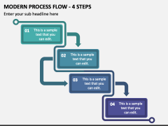 Modern Process Flow - 4 Steps PPT Slide 1