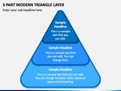 3 Part Modern Triangle Layer PPT Slide 2