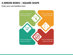 4 Arrow Boxes - Square Shape PPT Slide 2