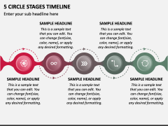 5 Circle Stages Timeline PPT Slide 1