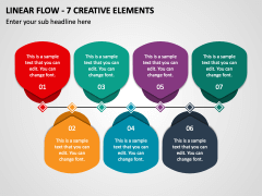 Linear Flow - 7 Creative Elements PPT Slide 1