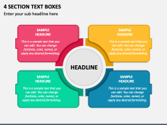 4 Section Text Boxes PPT Slide 1