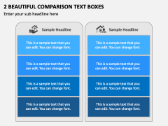 2 Beautiful Comparison Text Boxes PPT Slide 1