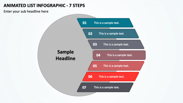 Animated List Infographic - 7 Steps PPT Slide 1