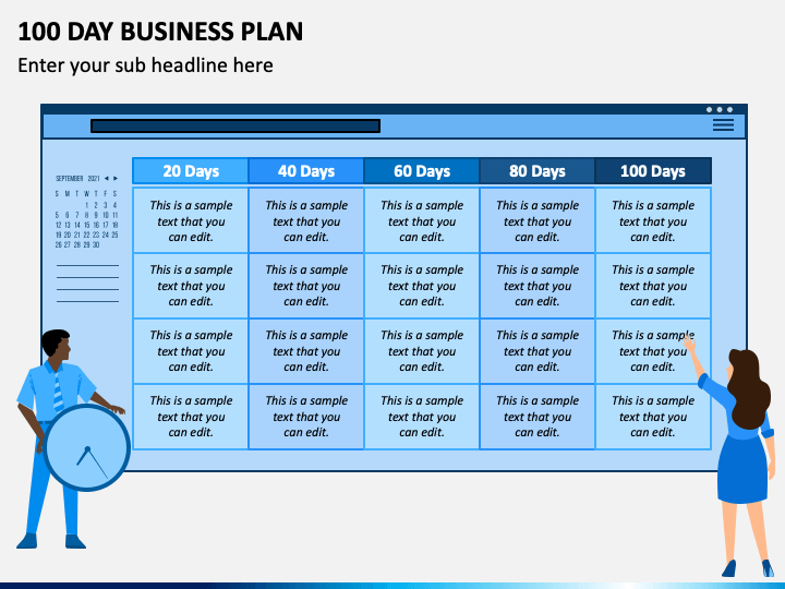 100 Day Business Plan PPT Slide 1