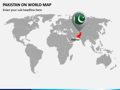 Pakistan on World Map PPT Slide 1
