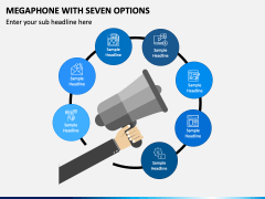 Megaphone with Seven Options PPT Slide 1