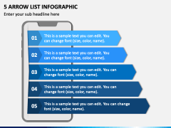 5 Arrow List Infographic PPT Slide 2