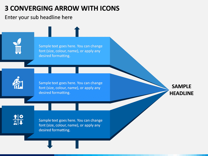 3 Converging Arrow With Icons PPT Slide 1