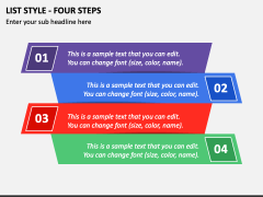 List Style - Four Steps PPT Slide 1