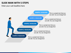 Slide Man With 5 Steps PPT Slide 1