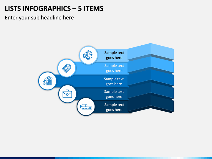 Lists Infographics – 5 Items PPT Slide 1