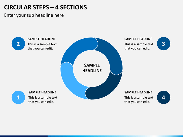 Circular Steps – 4 Sections PPT Slide 1