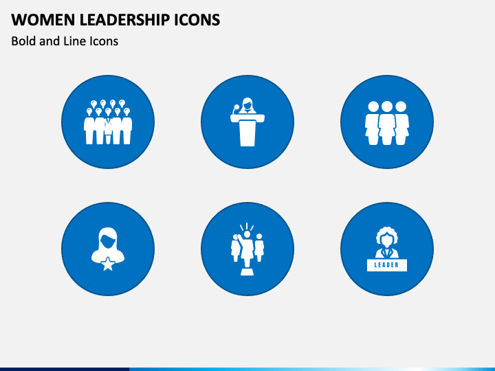 Women Leadership Icons PPT Slide 1