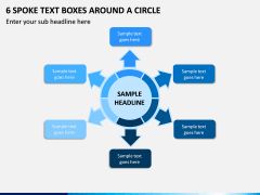 6 Spoke Text Boxes Around a Circle PPT Slide 1