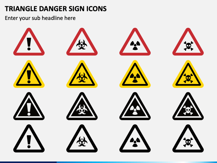 Triangle Danger Sign Icons PPT Slide 1
