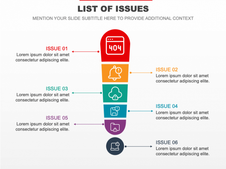 List of Issues PowerPoint and Google Slides Template - PPT Slides