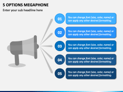 5 Options Megaphone PPT Slide 1
