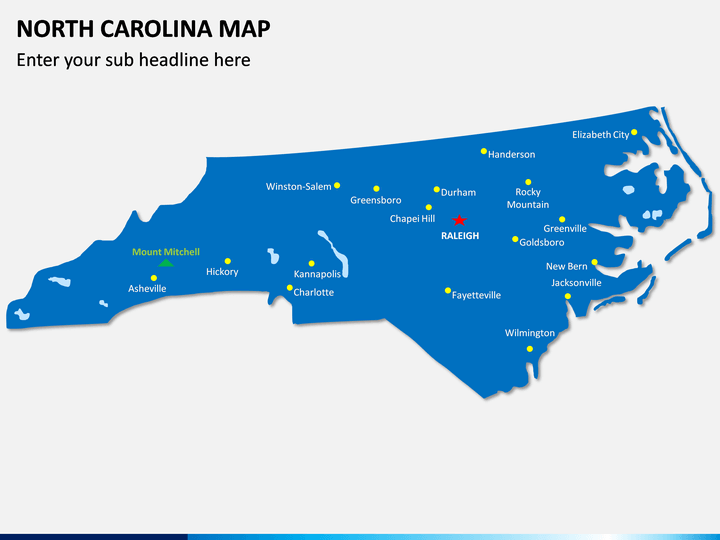 North Carolina Map PPT Slide 1