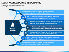 Seven Agenda Points Infographic PPT Slide 1