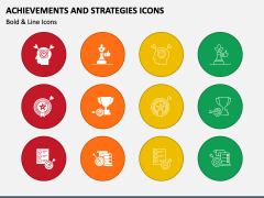 Achievements and Strategies Icons PPT Slide 1