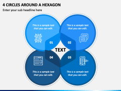 4 Circles around a Hexagon PPT Slide 2