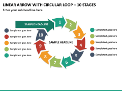 Linear Arrow With Circular Loop - 10 Stages PPT Slide 2