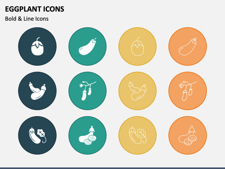 Eggplant Icons PPT Slide 1
