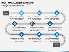 9 Options Curved Roadmap PPT Slide 1