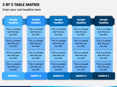 5 By 5 Table Matrix PPT Slide 1
