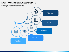 5 Options Interlocked Points PPT Slide 1