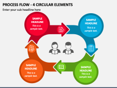 Process Flow - 4 Circular Elements PPT Slide 1