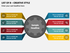 List of 8 - Creative Style PowerPoint Presentation Slides - PPT Template