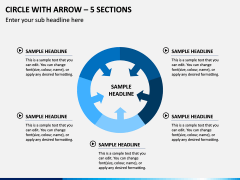 Circle with Arrow – 5 Sections PPT Slide 1