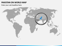 Pakistan on World Map PPT Slide 2