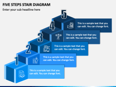 Five Steps Stair Diagram PPT Slide 2