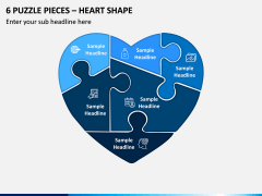 6 Puzzle Pieces - Heart Shape PPT Slide 1
