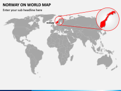 Norway on World Map PPT Slide 1