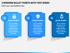 3 Modern Bullet Points with Text Boxes PPT Slide 2