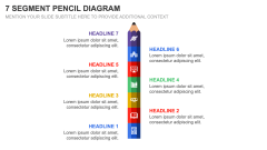 7 Segment Pencil Diagram PPT Slide 1