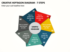 Creative Heptagon Diagram - 7 Steps PPT Slide 1
