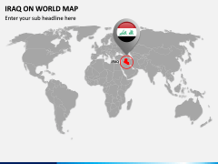 Iraq on World Map PPT Slide 2