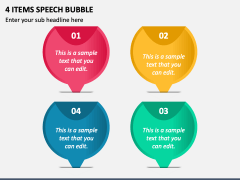 4 Items Speech Bubble PPT Slide 1