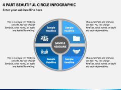 4 Part Beautiful Circle Infographic PPT Slide 1