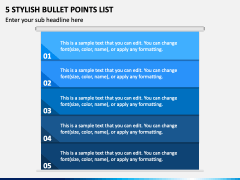 5 Stylish Bullet Points List PPT Slide 2