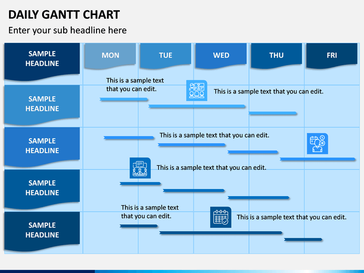 Daily Gantt Chart for PowerPoint and Google Slides - PPT Slides