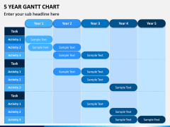 5 Year Gantt Chart for PowerPoint and Google Slides - PPT Slides