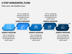 5 Step Horizontal Flow PPT Slide 1