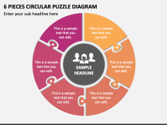 6 Pieces Circular Puzzle Diagram PPT Slide 1