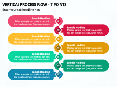 Vertical Process Flow - 7 Points PPT Slide 1